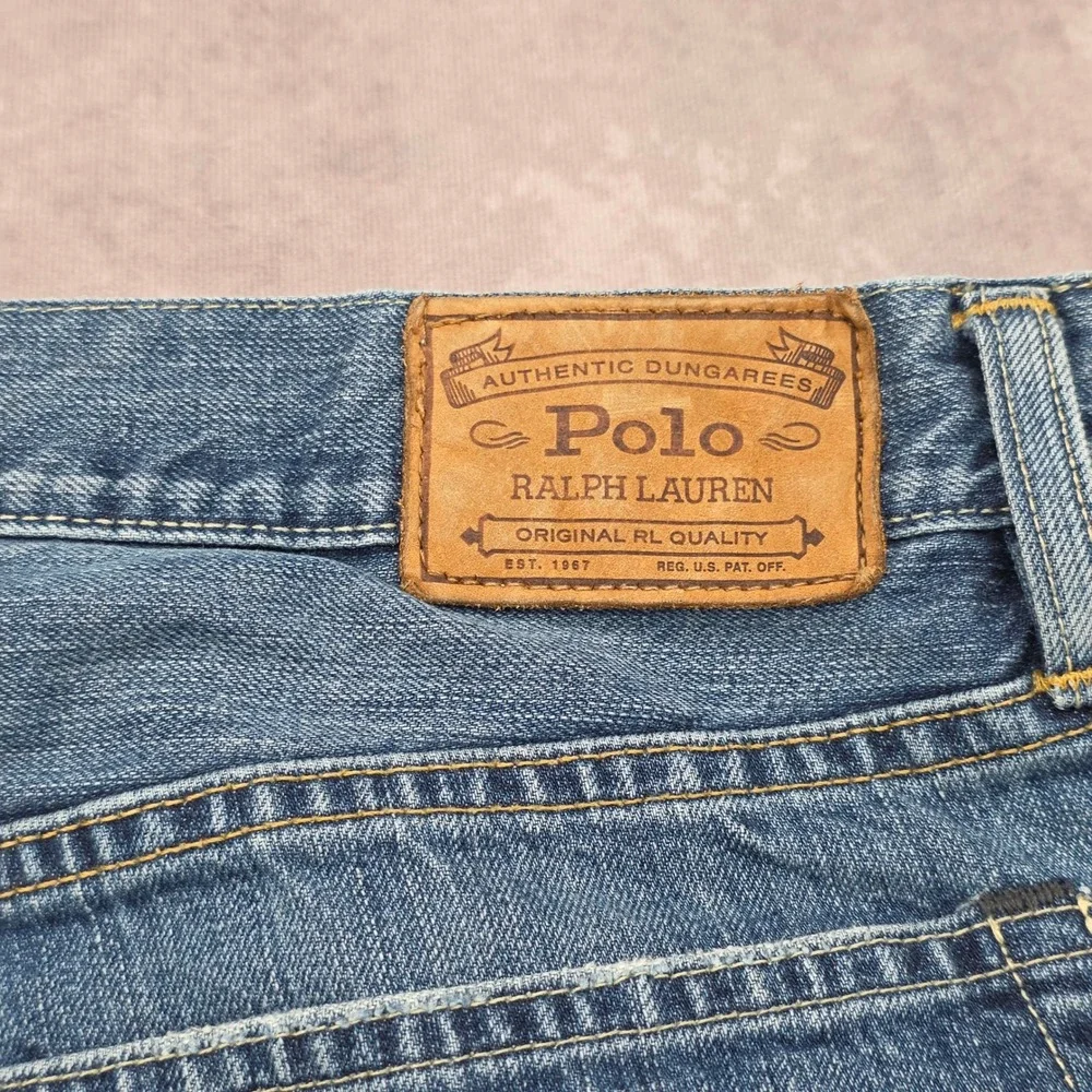 Polo Ralph Lauren Selvedge Jeans Mens 36x30 Straight Leg Medium Wash Fits 40x31